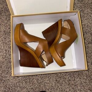 Michael Kors Tan Wedge Heels